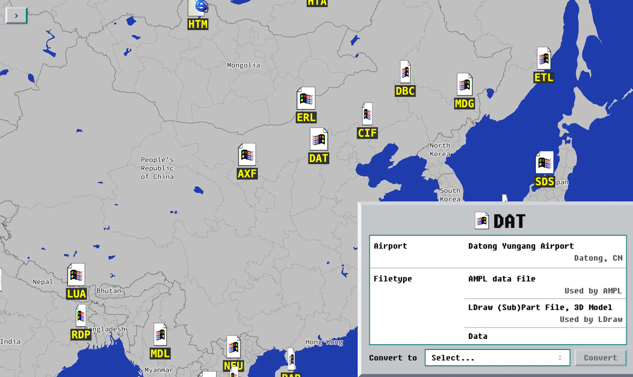 DAT → Datong Yungang Airport, China (Data file)