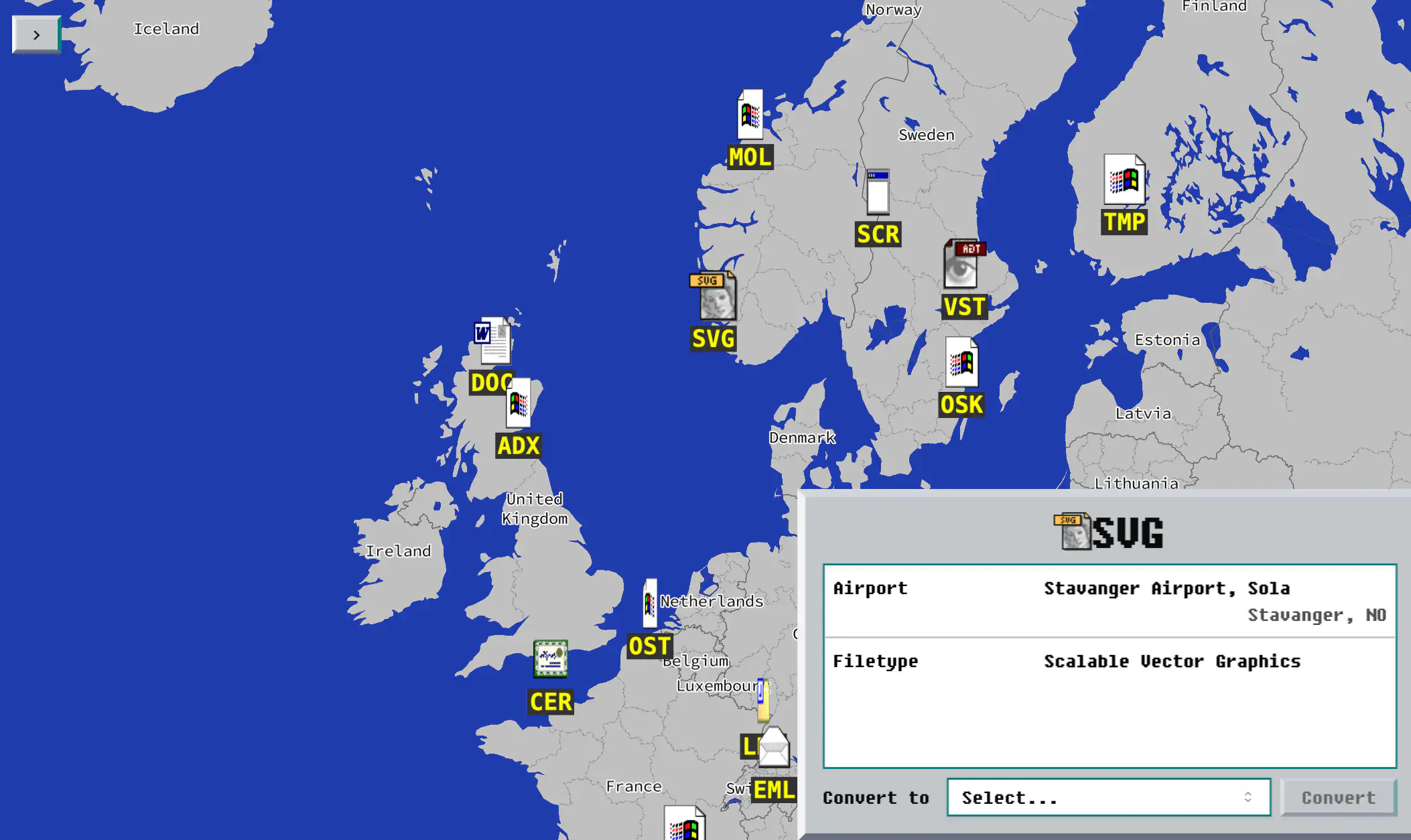 SVG → Stavanger Airport, Norway (Scalable Vector Graphics)