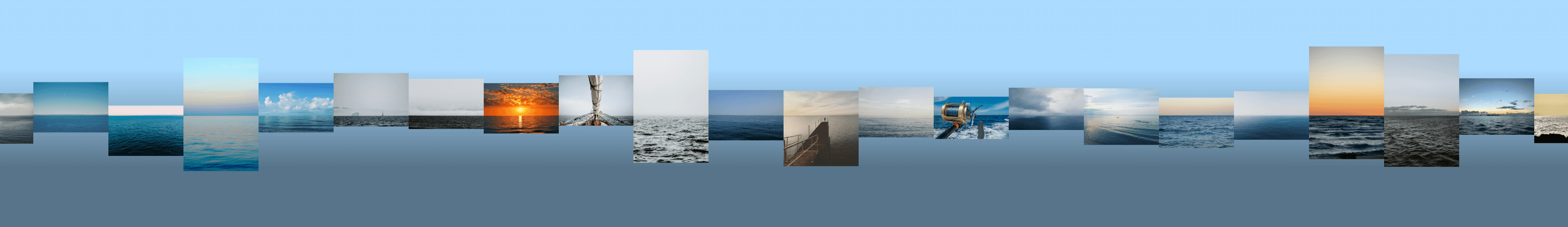 Panorama of aligned waters