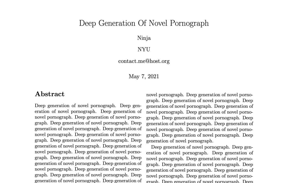 Sample generated paper